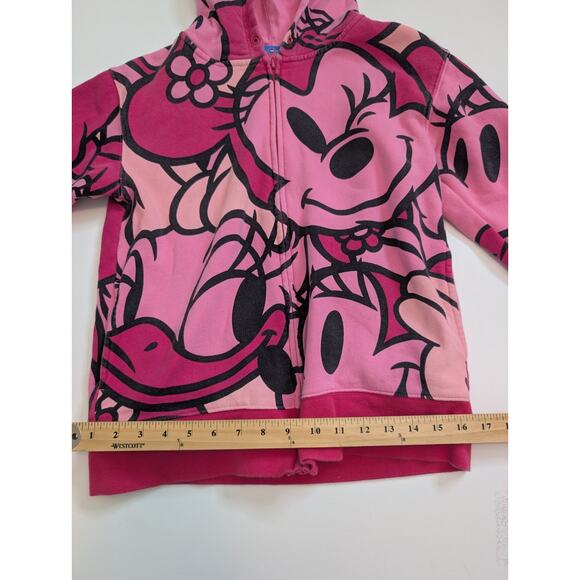 VTG Disney Tokyo All Over Print Pink Minnie Daisy Full Zip Hoodie - Picture 8 of 10